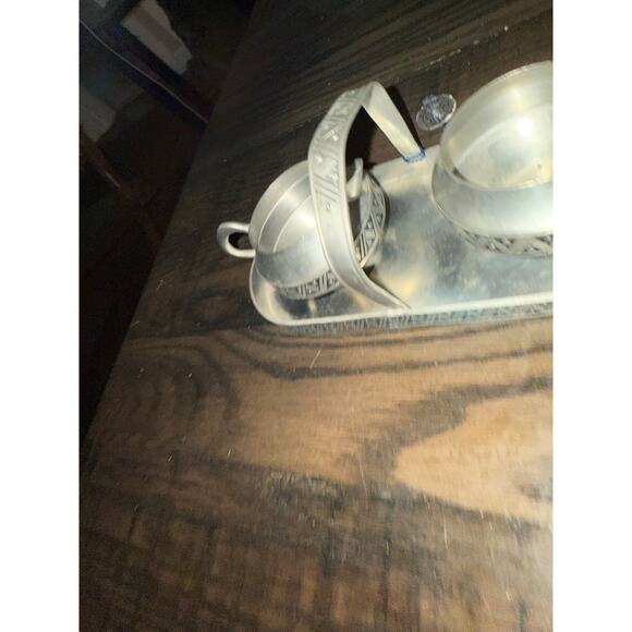 Norwegian Pewter Sugar & Creamer Set –Vint Mid-Century, Norway Hagness - Picture 3 of 10